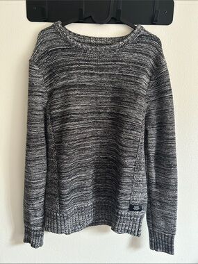 Banks Journal Static Men's M Knit Cotton/Wool Charcoal Marled Crewneck Sweater